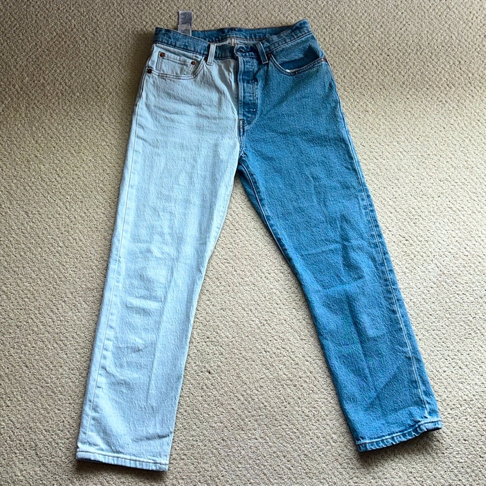 Levi's Women's 501 Original Selvedge Two-Tone High Rise Cropped Jeans
